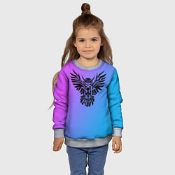 Свитшот детский Сова на градиенте, цвет: 3D-меланж — фото 2