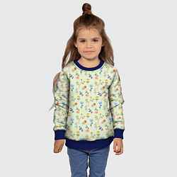 Свитшот детский Цветочная полянка, цвет: 3D-синий — фото 2