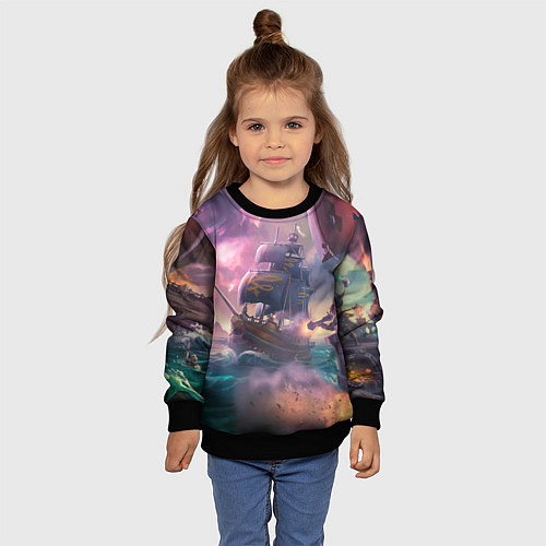 Детский свитшот Магия Sea of Thieves / 3D-Черный – фото 4