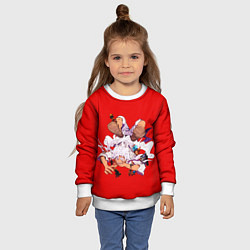 Свитшот детский Луффи и его маленькие накама, цвет: 3D-белый — фото 2