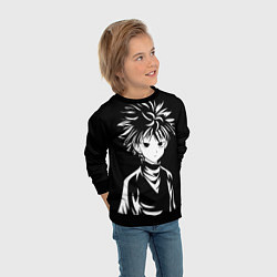 Свитшот детский Киллуа - чб, цвет: 3D-черный — фото 2