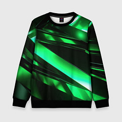 Свитшот детский Зеленая неоновая абстракция, цвет: 3D-черный