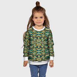 Свитшот детский Мозаика из самоцветов, цвет: 3D-белый — фото 2
