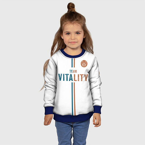 Детский свитшот Форма Team Vitality white / 3D-Синий – фото 4