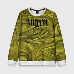 Свитшот детский Nirvana лого абстракция, цвет: 3D-белый