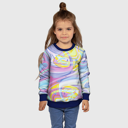 Детский свитшот Нежная абстракция / 3D-Синий – фото 4