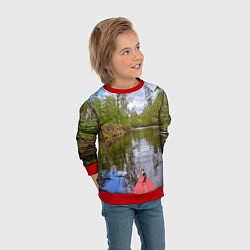 Свитшот детский Красная байдарка, цвет: 3D-красный — фото 2