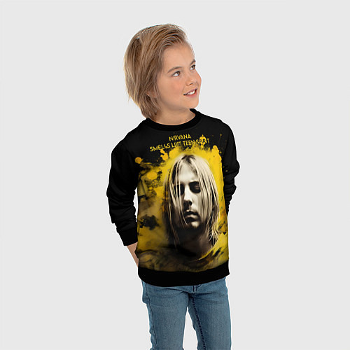 Детский свитшот Nirvana Graffiti / 3D-Черный – фото 3