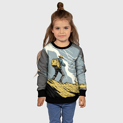 Свитшот детский Дурак на горе ловит молнию, цвет: 3D-черный — фото 2