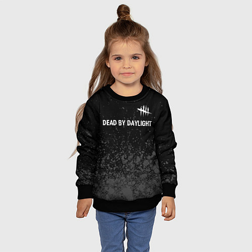 Детский свитшот Dead by Daylight glitch на темном фоне: символ све / 3D-Черный – фото 4