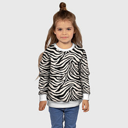 Свитшот детский Полосатая шкура зебры, белого тигра, цвет: 3D-белый — фото 2