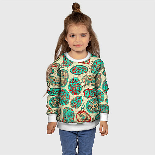 Детский свитшот Бактерии / 3D-Белый – фото 4