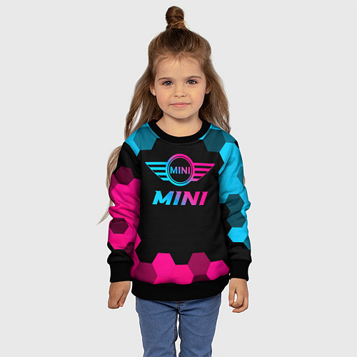 Детский свитшот Mini - neon gradient / 3D-Черный – фото 4