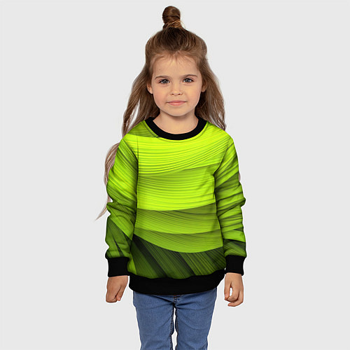 Детский свитшот Зеленый абстрактный фон / 3D-Черный – фото 4