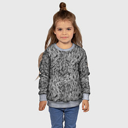Свитшот детский Густой серый мех, цвет: 3D-меланж — фото 2