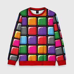 Свитшот детский Пиксельные кубики, цвет: 3D-красный