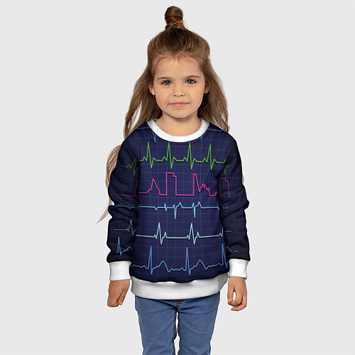 Детский свитшот Color pulse / 3D-Белый – фото 4