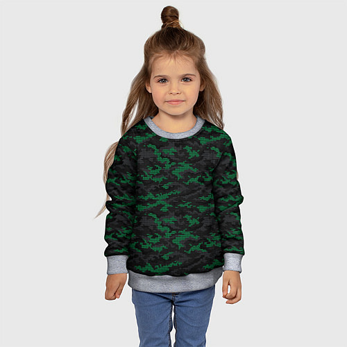 Детский свитшот Точечный камуфляжный узор Spot camouflage pattern / 3D-Меланж – фото 4