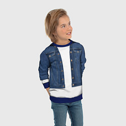 Свитшот детский Джинсовая куртка, цвет: 3D-синий — фото 2
