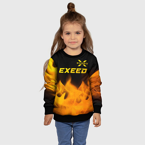 Детский свитшот Exeed - gold gradient: символ сверху / 3D-Черный – фото 4