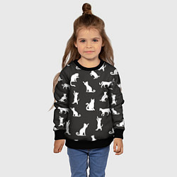 Свитшот детский White cats, цвет: 3D-черный — фото 2