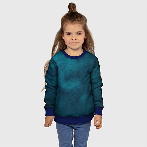 Детский свитшот Синие туманные камешки / 3D-Синий – фото 4