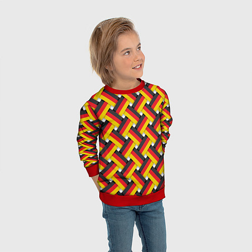Детский свитшот Германия - плетёнка / 3D-Красный – фото 3