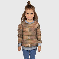 Свитшот детский Деревянный стиль, цвет: 3D-меланж — фото 2