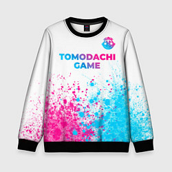 Свитшот детский Tomodachi Game neon gradient style: символ сверху, цвет: 3D-черный