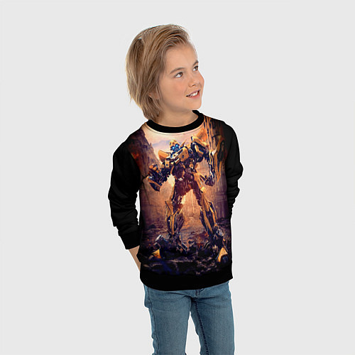 Детский свитшот Трансформеры: Бамблби / 3D-Черный – фото 3