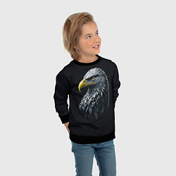Свитшот детский Орёл от нейросети, цвет: 3D-черный — фото 2