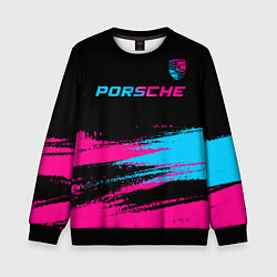 Детский свитшот Porsche - neon gradient: символ сверху