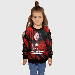 Свитшот детский Rose Blackpink, цвет: 3D-черный — фото 2