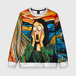 Детский свитшот Мона Лиза в стиле картины Крик