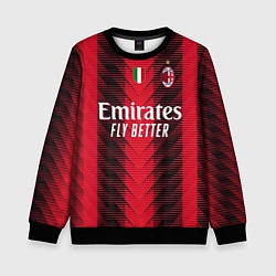 Свитшот детский ФК Милан форма 2324 домашняя, цвет: 3D-черный
