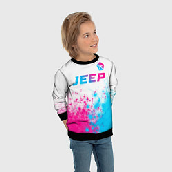 Свитшот детский Jeep neon gradient style: символ сверху, цвет: 3D-черный — фото 2