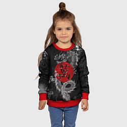 Свитшот детский Dragon - black grunge, цвет: 3D-красный — фото 2