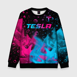 Детский свитшот Tesla - neon gradient: символ сверху