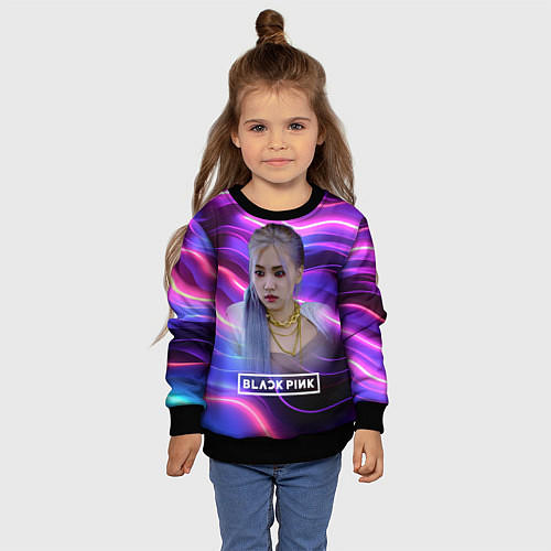 Детский свитшот Rose purple / 3D-Черный – фото 4