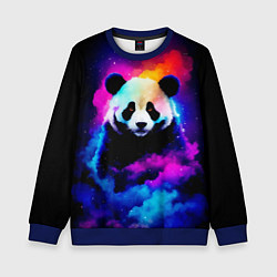 Свитшот детский Панда и краски, цвет: 3D-синий