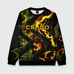 Детский свитшот CS GO green and fire