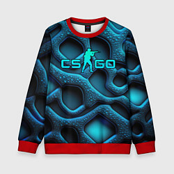 Свитшот детский CS GO blue neon logo, цвет: 3D-красный