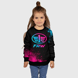 Свитшот детский FAW - neon gradient, цвет: 3D-черный — фото 2