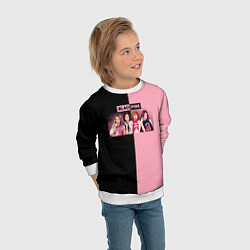 Свитшот детский Черно-розовый градиент Black Pink, цвет: 3D-белый — фото 2