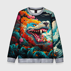 Свитшот детский Художественный дракон от нейросети, цвет: 3D-меланж