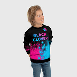 Свитшот детский Black Clover - neon gradient: символ сверху, цвет: 3D-черный — фото 2