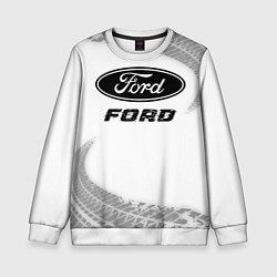 Детский свитшот Ford speed на светлом фоне со следами шин