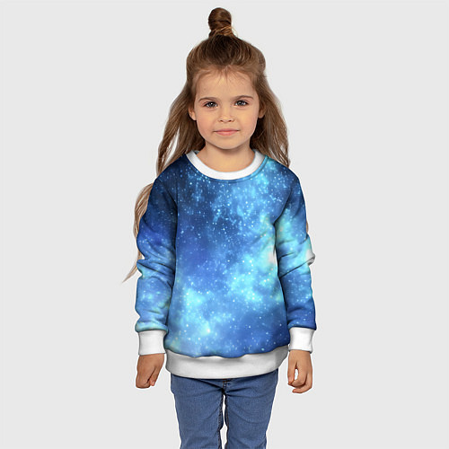 Детский свитшот Яркие звёзды в космосе / 3D-Белый – фото 4