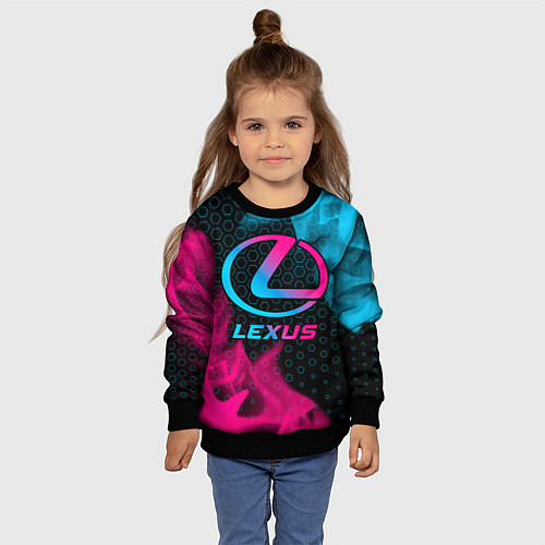 Детский свитшот Lexus - neon gradient / 3D-Черный – фото 4