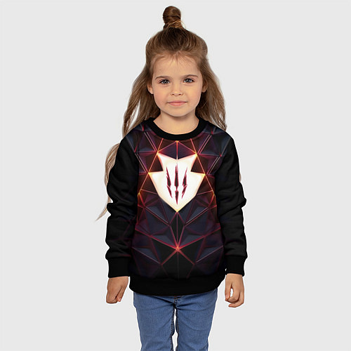 Детский свитшот The Witcher Logo Triangle / 3D-Черный – фото 4